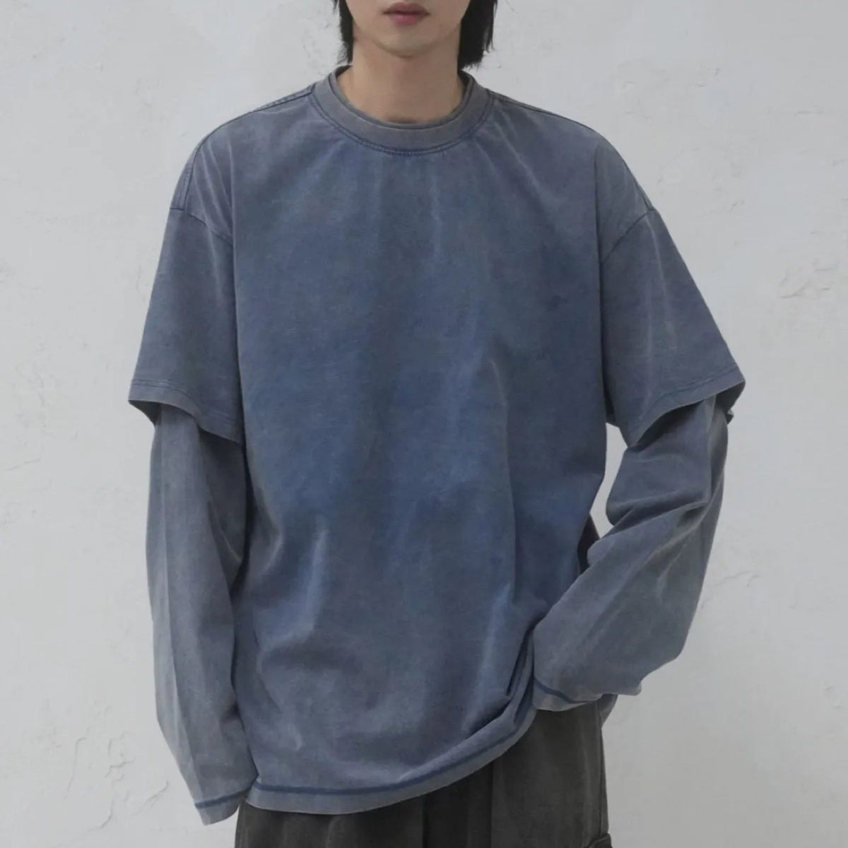 Keeping Double-Layer Sleeve Tee
