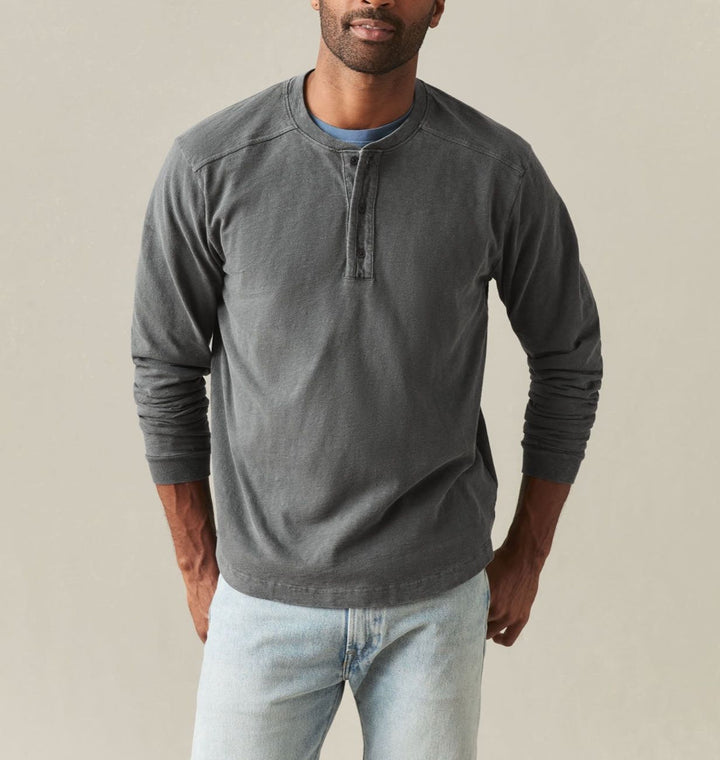 Keeping Washed Henley Long-Sleeve Tee