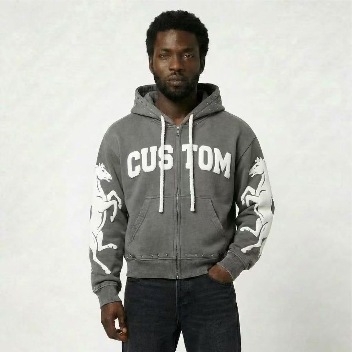 Keeping Graphic Sleeve Zip Hoodie