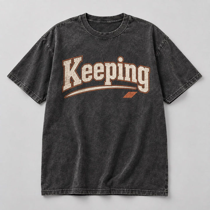Keeping Outlined Varsity Sweep Tee