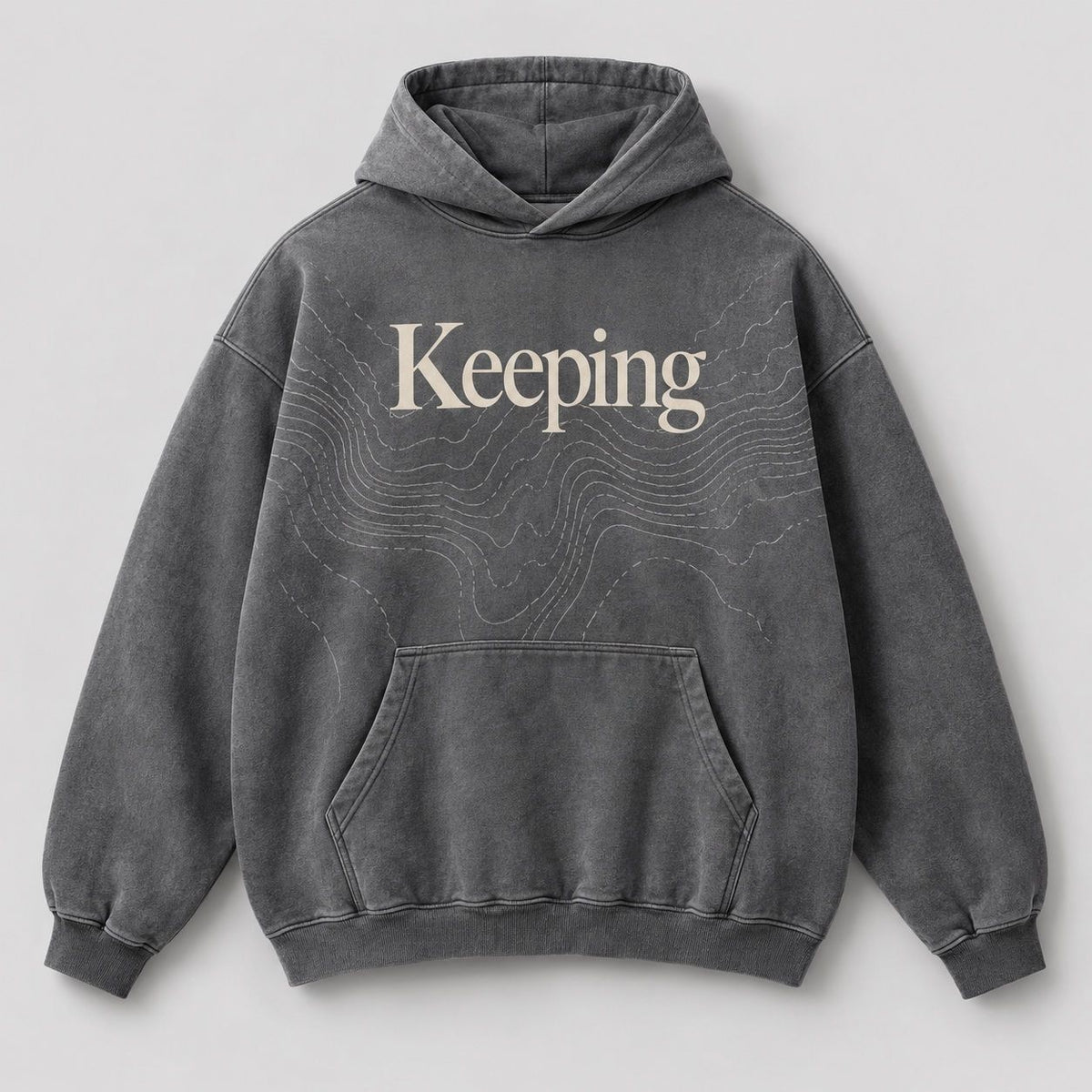 Keeping Washed Mineral Topography Hoodie