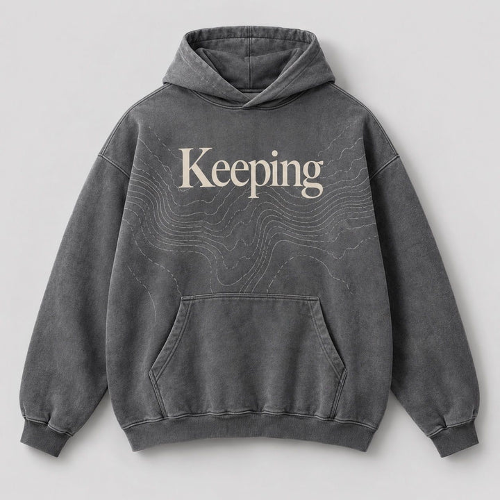 Keeping Washed Mineral Topography Hoodie