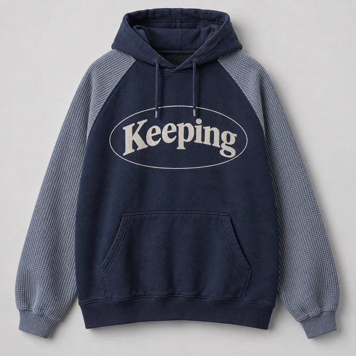 Keeping Ink Waffle Contrast Hoodie