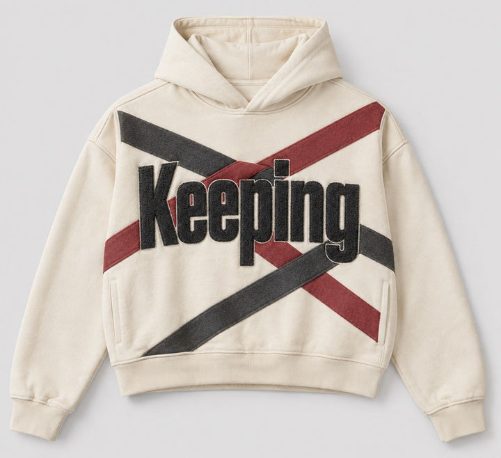 Keeping Woven Type Interlace Hoodie