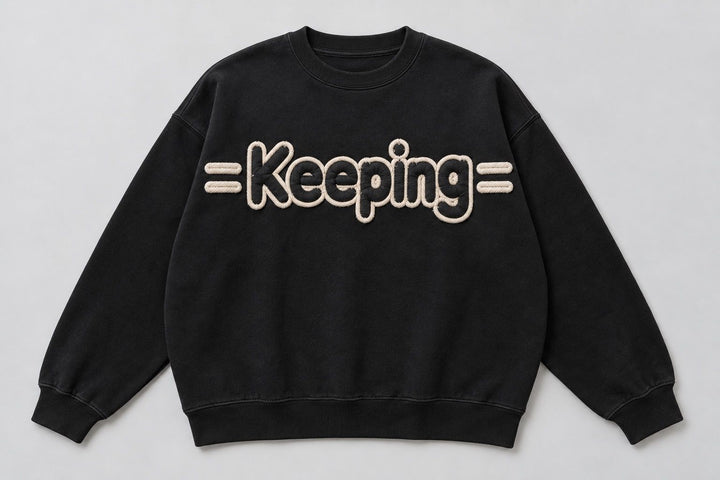 Keeping Corded Outline Letter Sweatshirt
