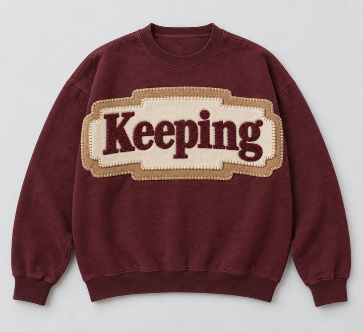Keeping Felt Plaque Crest Sweatshirt