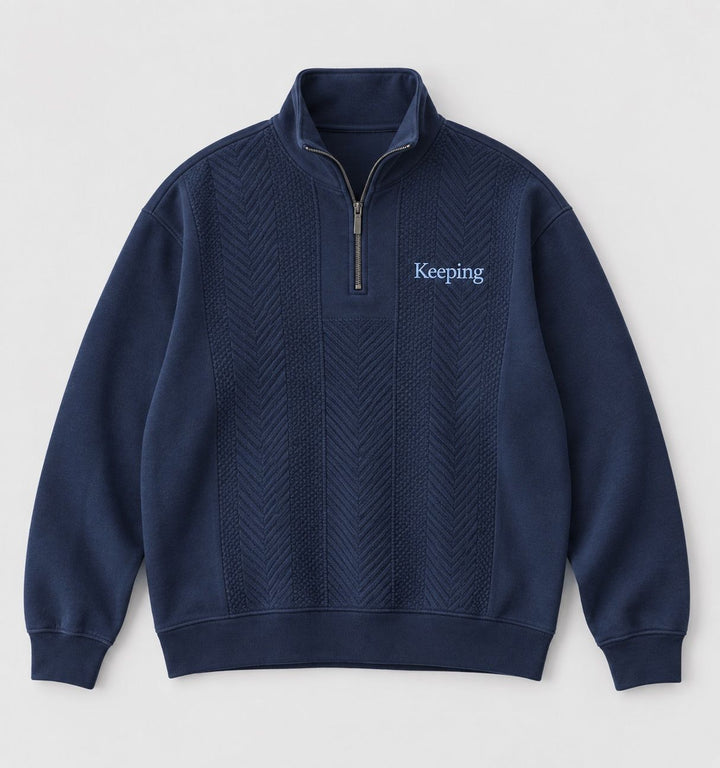Keeping Tonal Jacquard Half Zip