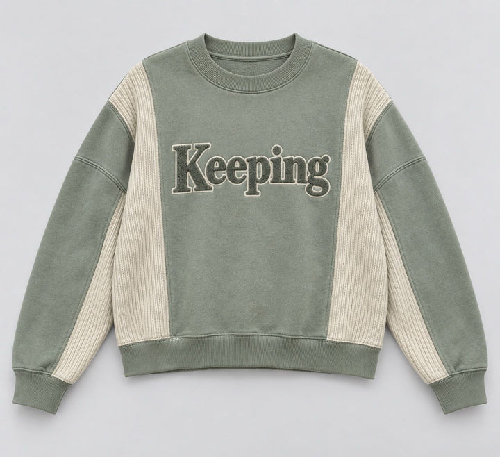 Keeping Drop Needle Panel Sweatshirt