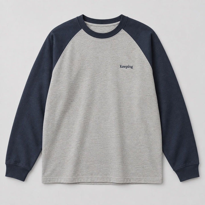 Keeping Split-tone Raglan Long Sleeve