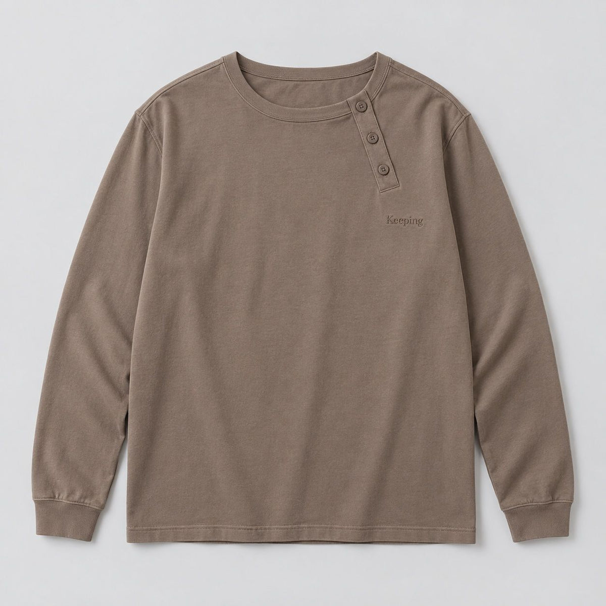 Keeping Offset Placket Long Sleeve