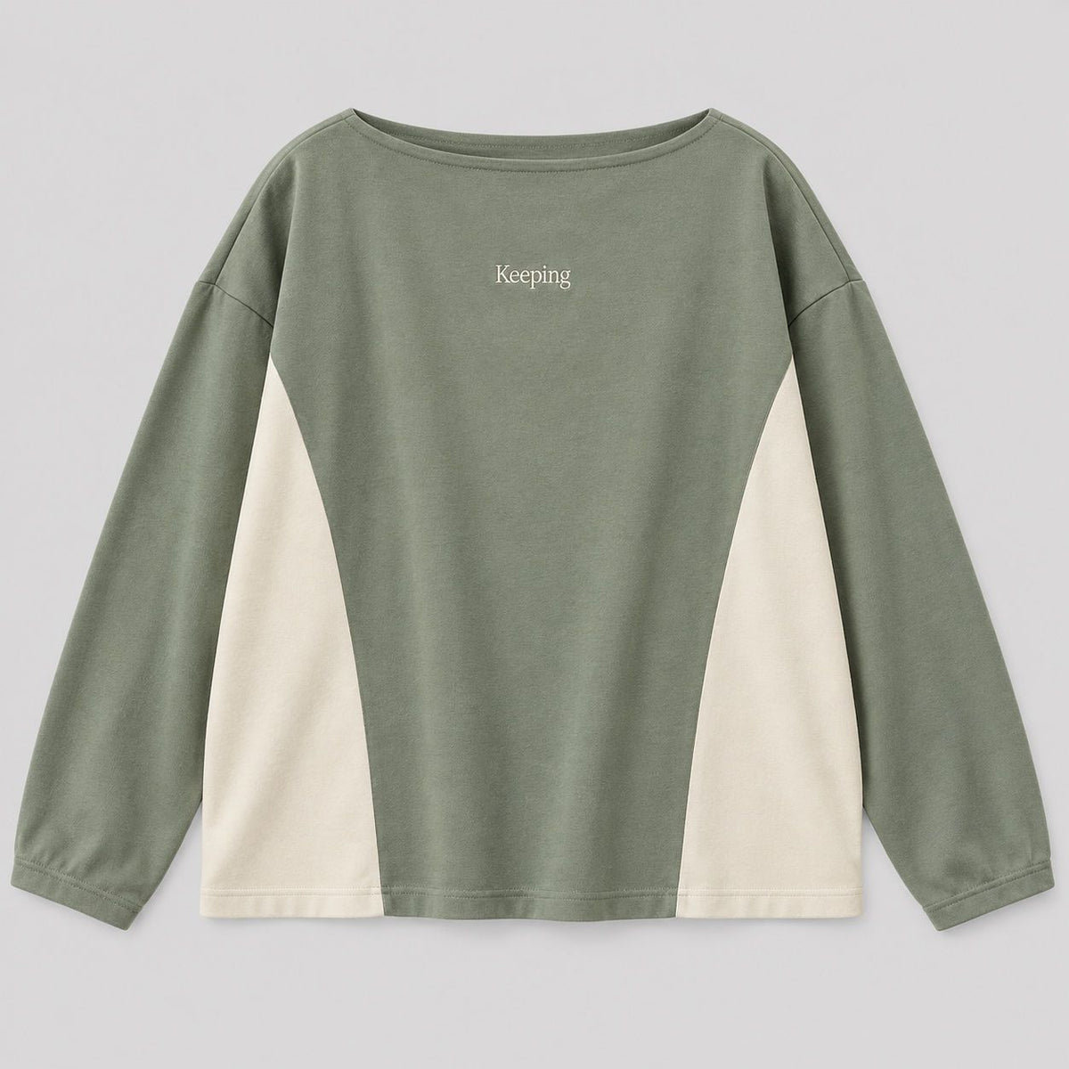 Keeping Paneled Boatneck Long Sleeve