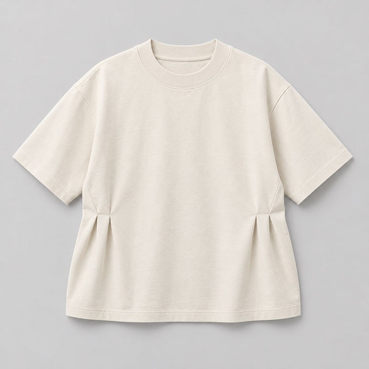 Keeping Pleated Wide Collar Tee