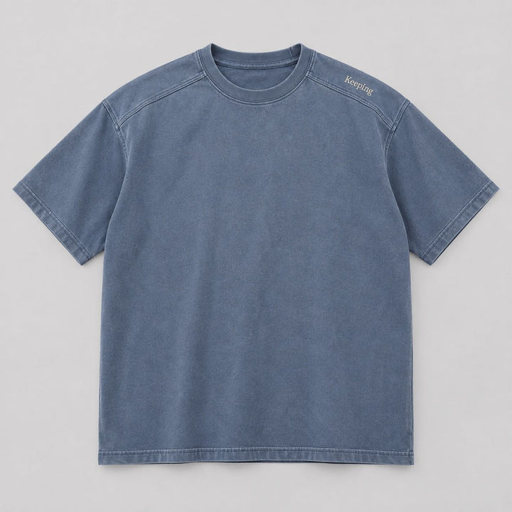 Keeping Micro Embroidered Yoke Tee