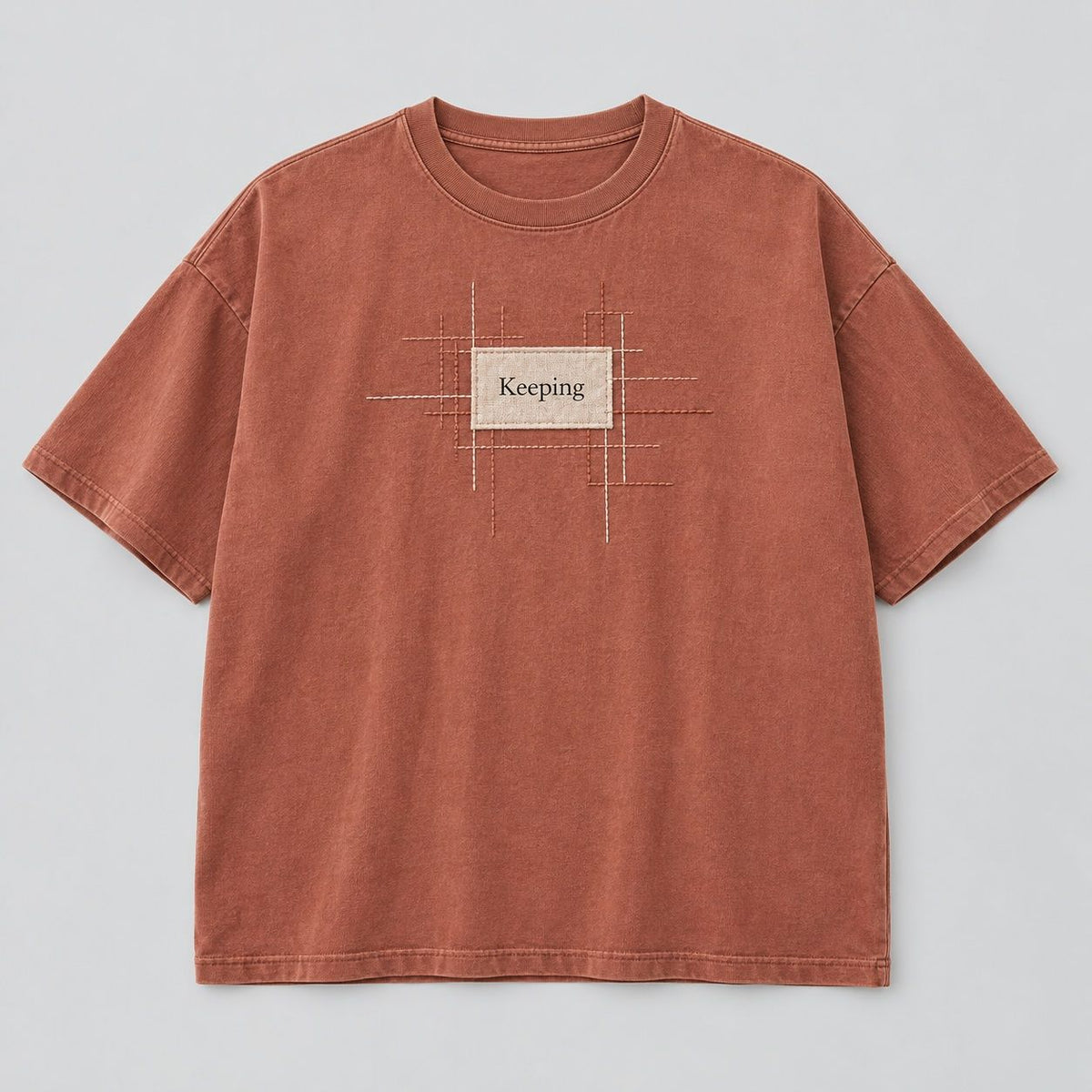 Keeping Stitch Grid Patch Tee