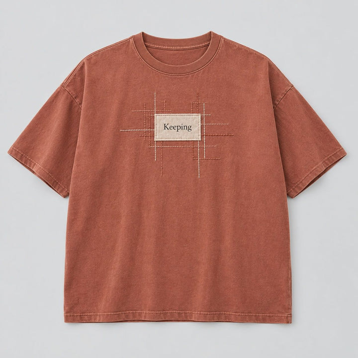 Keeping Stitch Grid Patch Tee